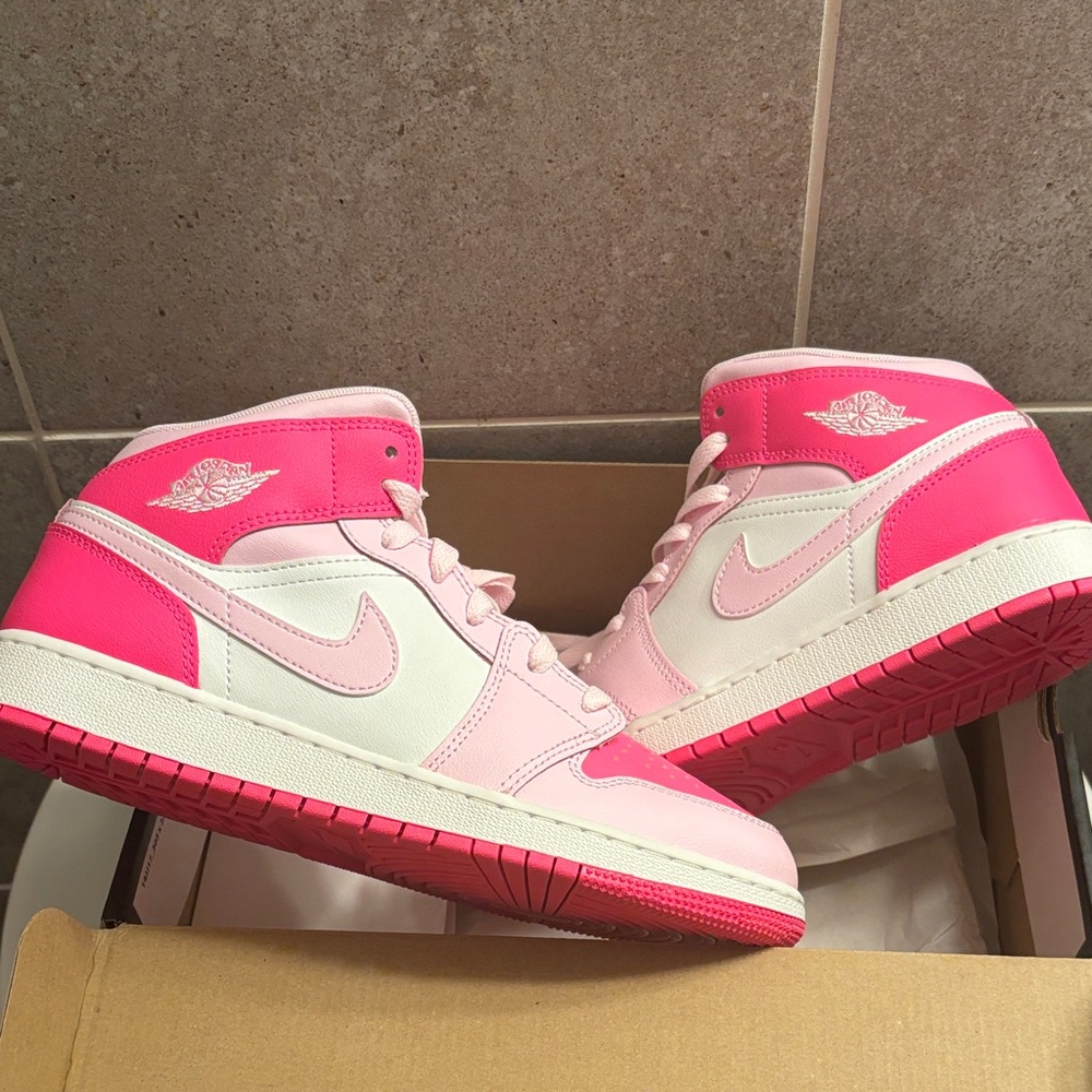 Nike Air Jordan Pink and White Sneakers - Picture 6 of 7